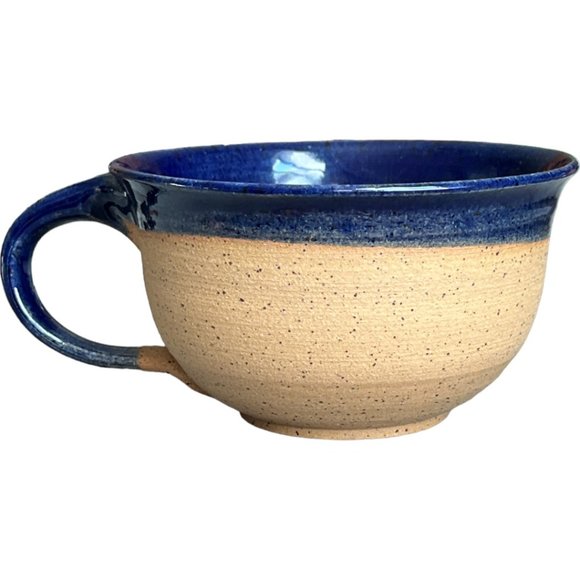 Vtg SOUP MUG Handcrafted ALOHA Pottery Bowl w/ Floral Appliques Signed Planter - Picture 2 of 13